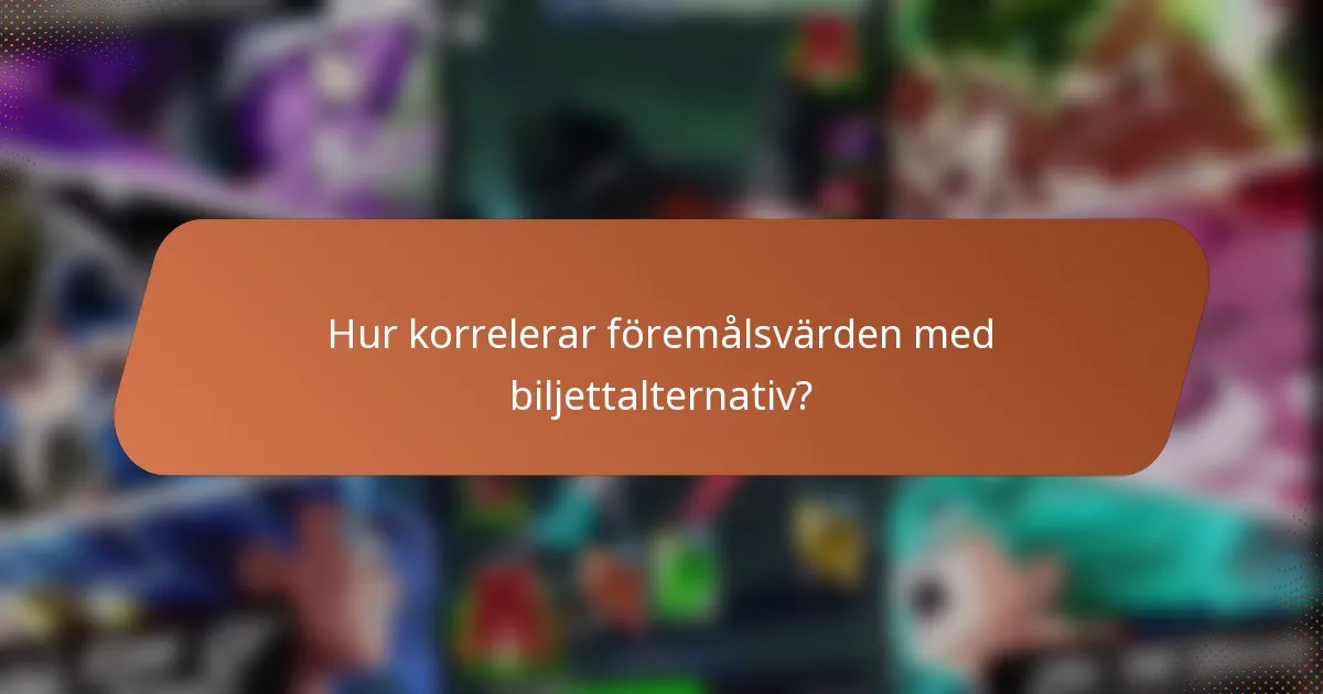 Hur korrelerar föremålsvärden med biljettalternativ?