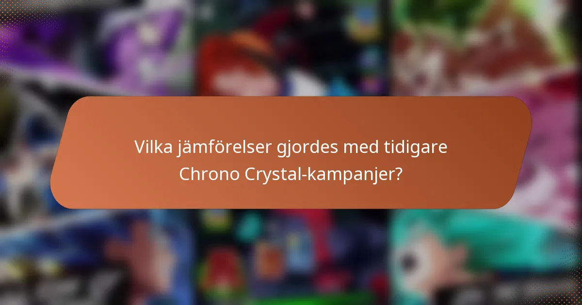 Vilka jämförelser gjordes med tidigare Chrono Crystal-kampanjer?